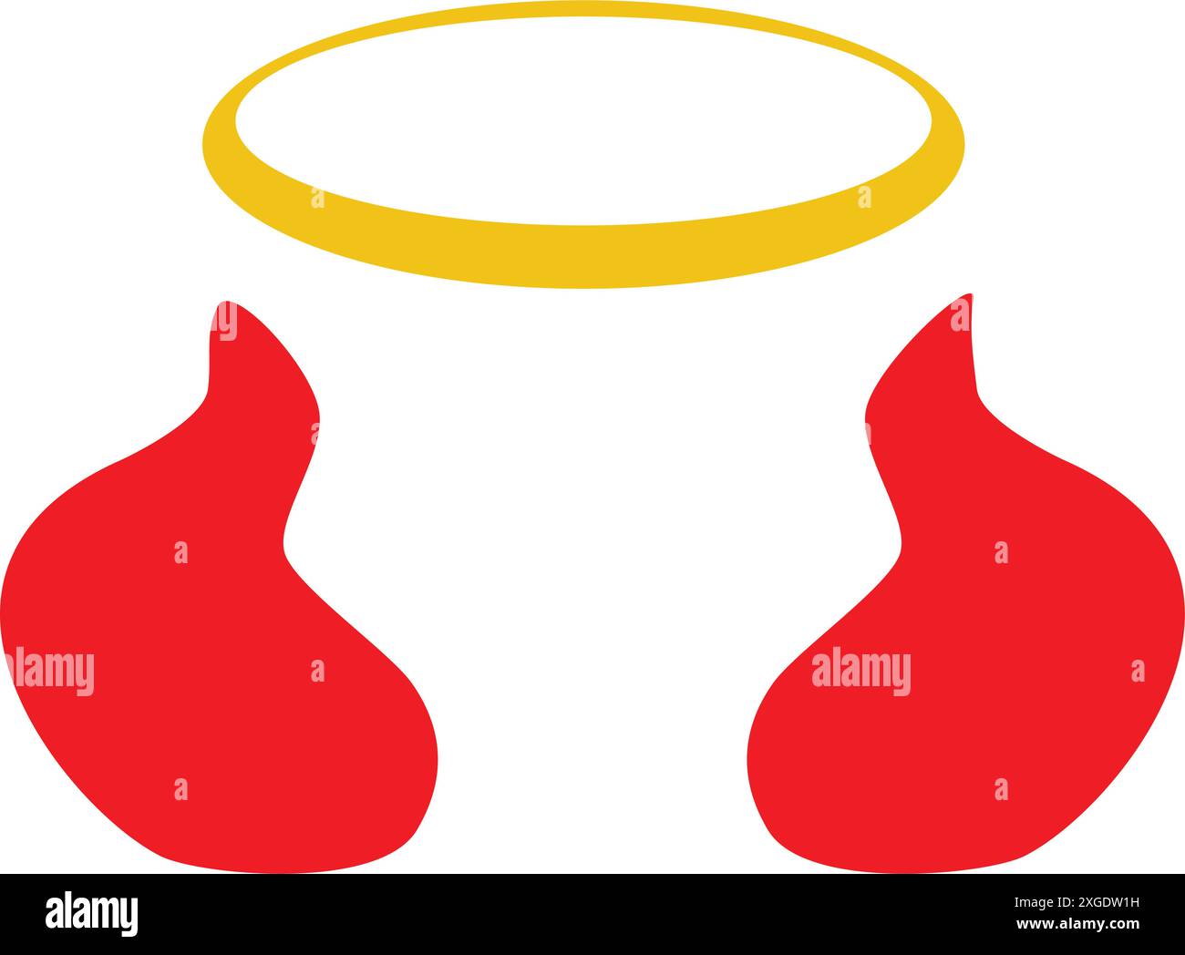 Le corna rosse del diavolo corna halloween elemento vettoriale Illustrazione Vettoriale