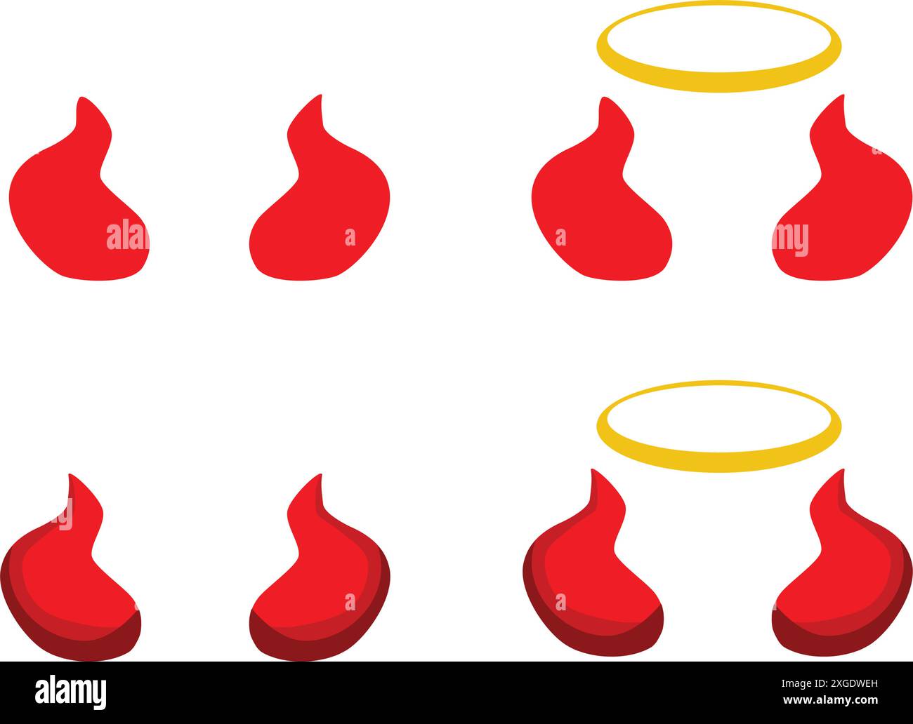 Le corna rosse del diavolo corna halloween elemento vettoriale Illustrazione Vettoriale