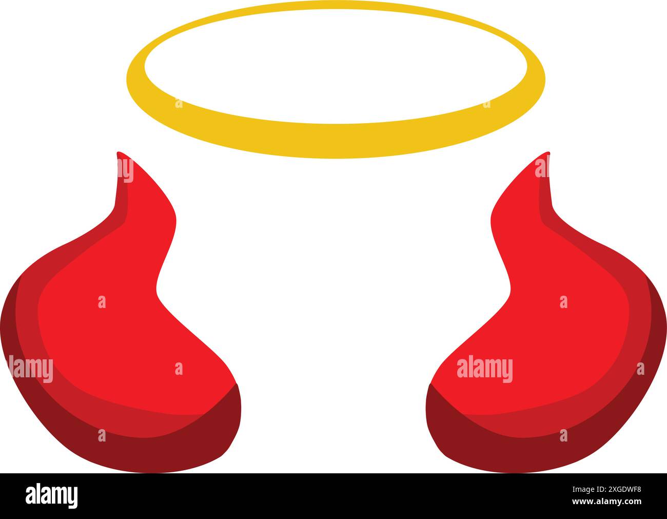 Le corna rosse del diavolo corna halloween elemento vettoriale Illustrazione Vettoriale