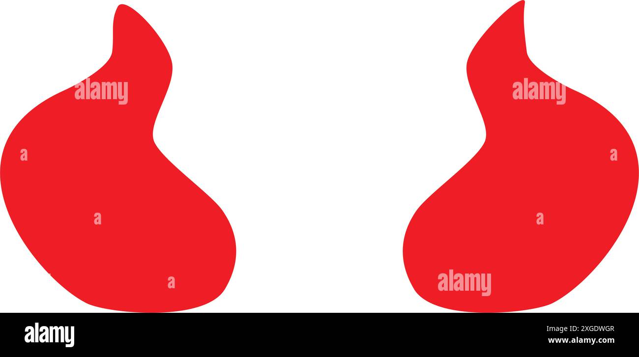 Le corna rosse del diavolo corna halloween elemento vettoriale Illustrazione Vettoriale