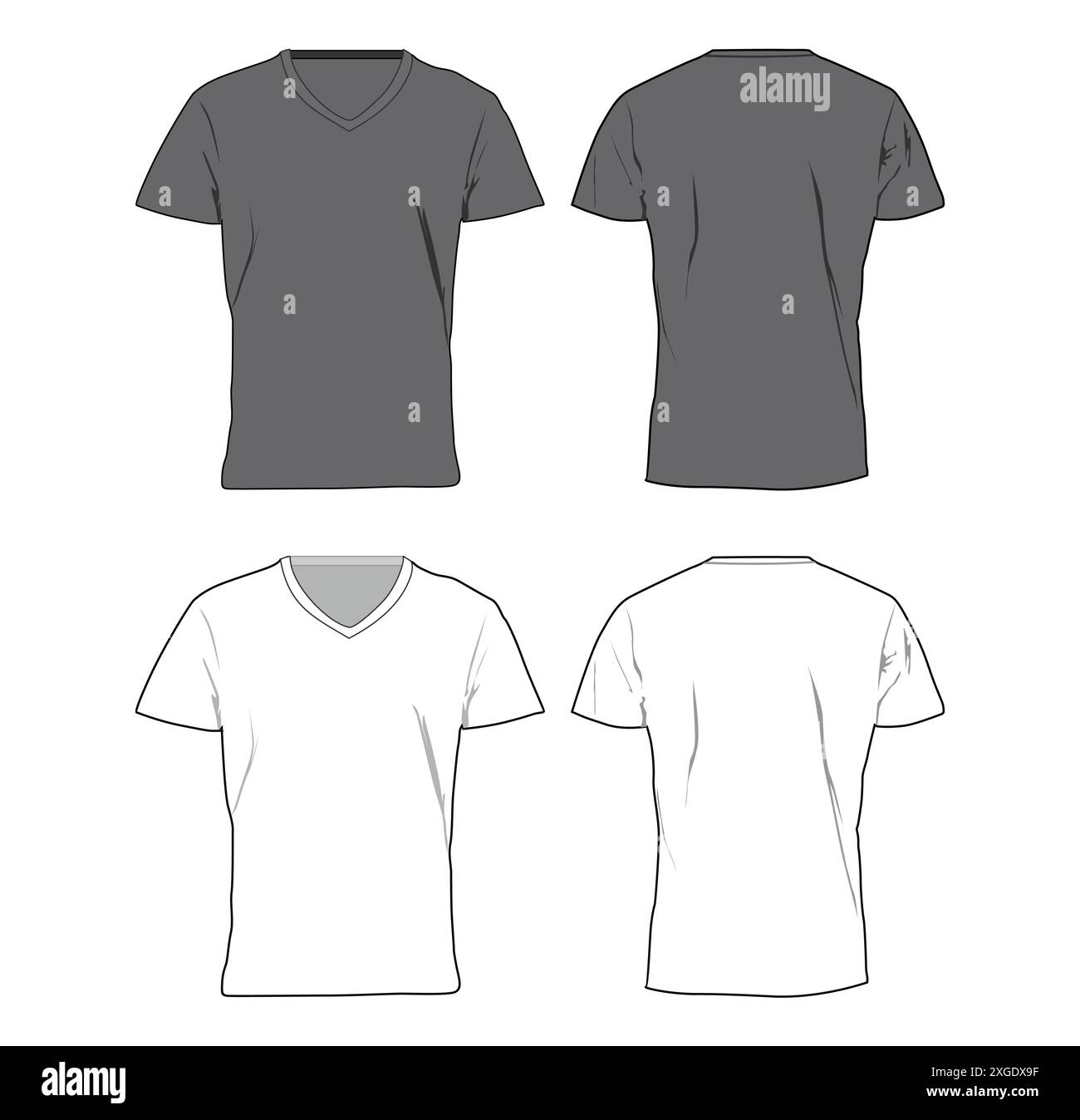 Set di illustrazioni vettoriali di T-shirt o abiti da mockup Illustrazione Vettoriale