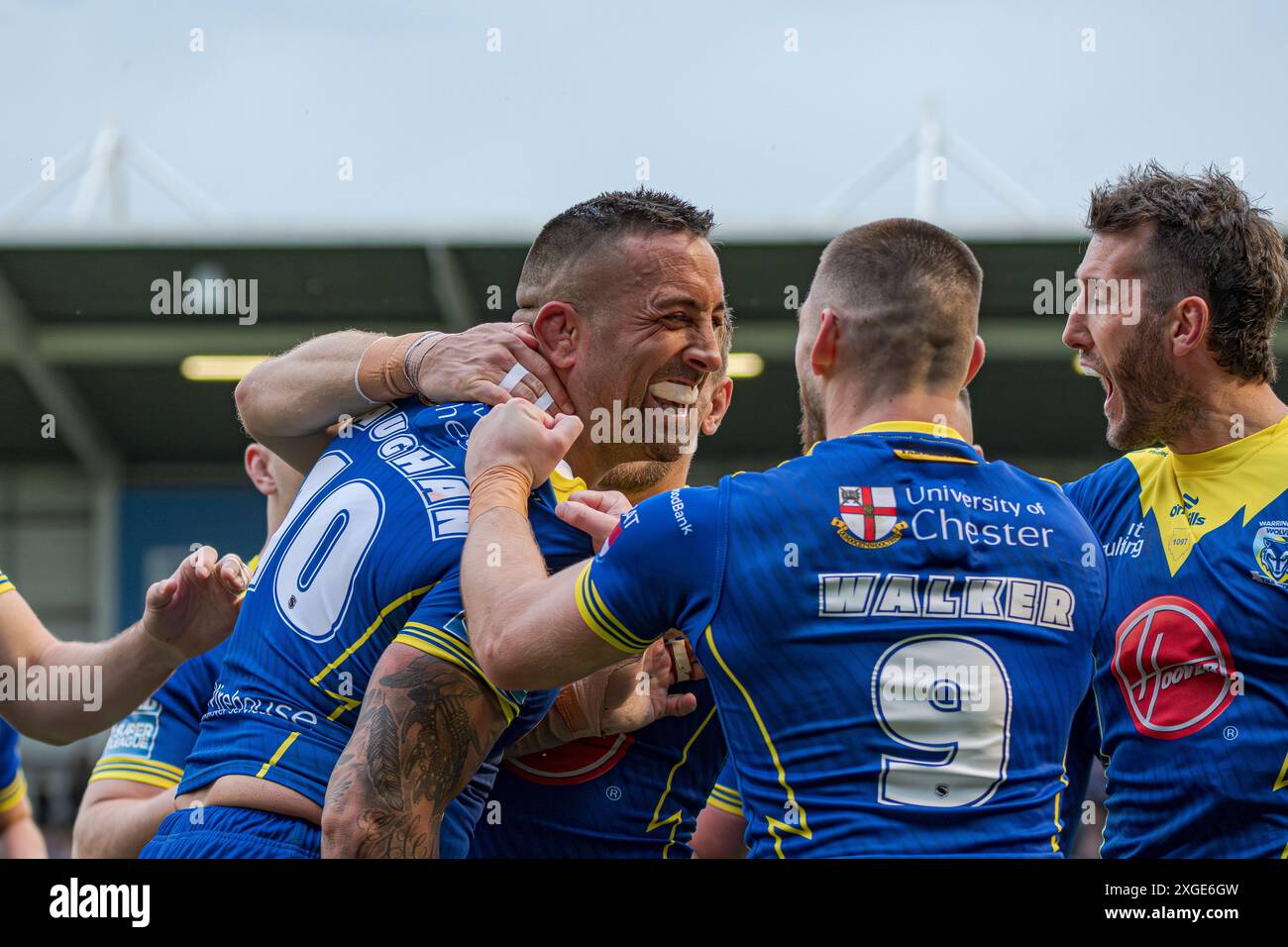 Warrington Wolves contro Huddersfield Giants - Halliwell Jones Stadium, Warrington, Regno Unito, 05.07.2024 Foto Stock