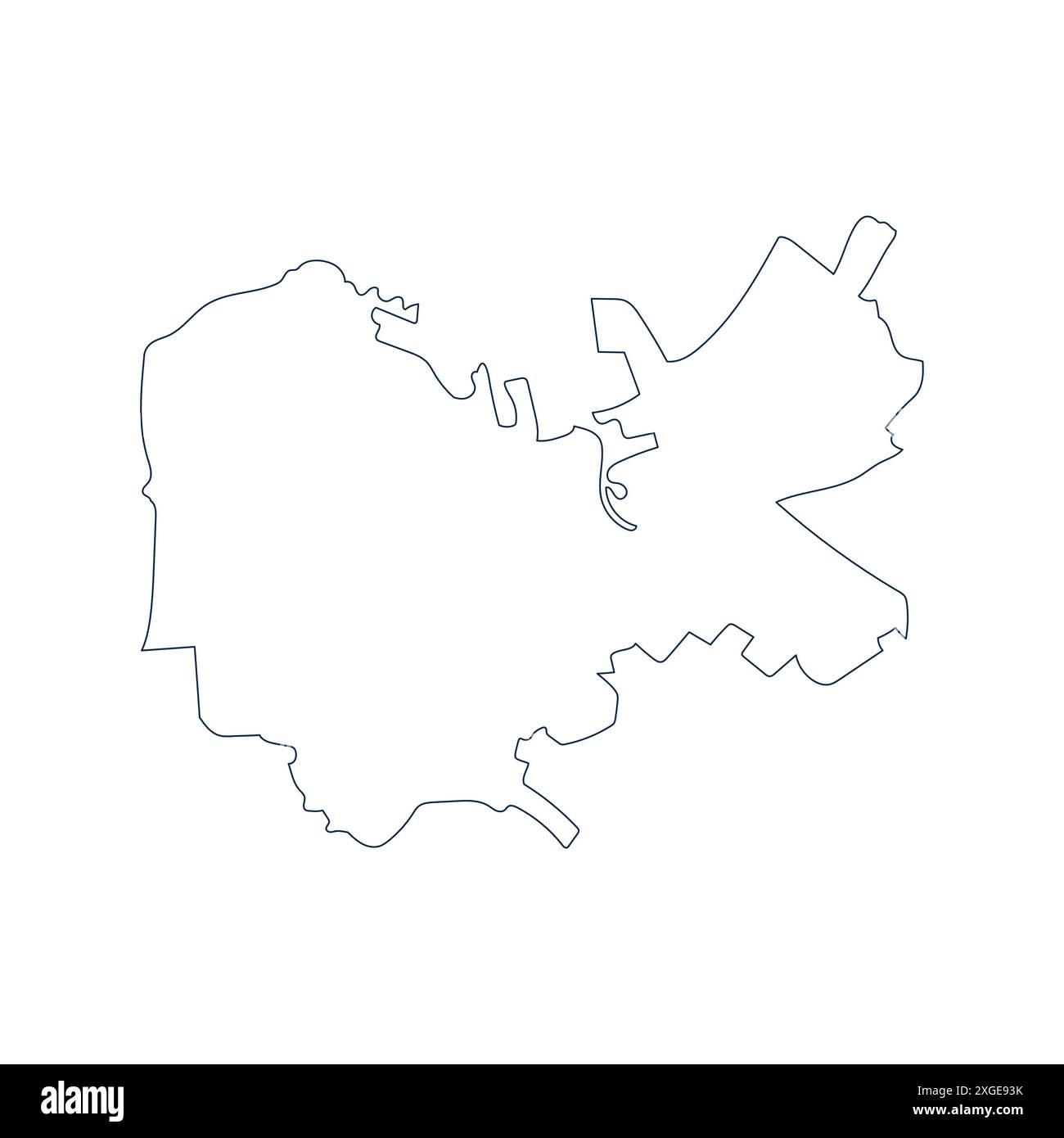 Haifa linea della città. Stato di Israele semplice mappa della forma. Illustrazione Vettoriale
