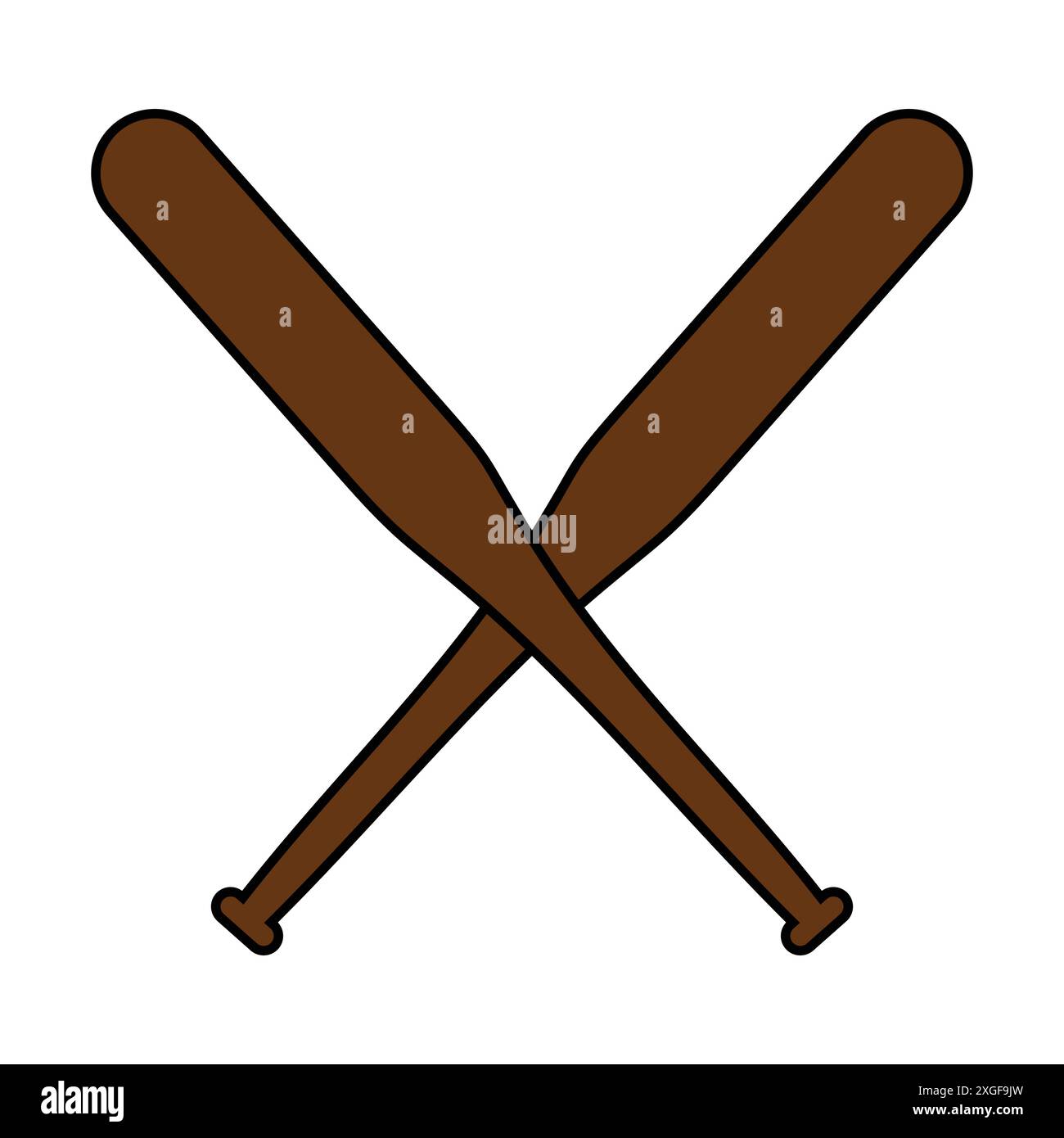 Icona del logo della mazza da baseball Illustrazione Vettoriale