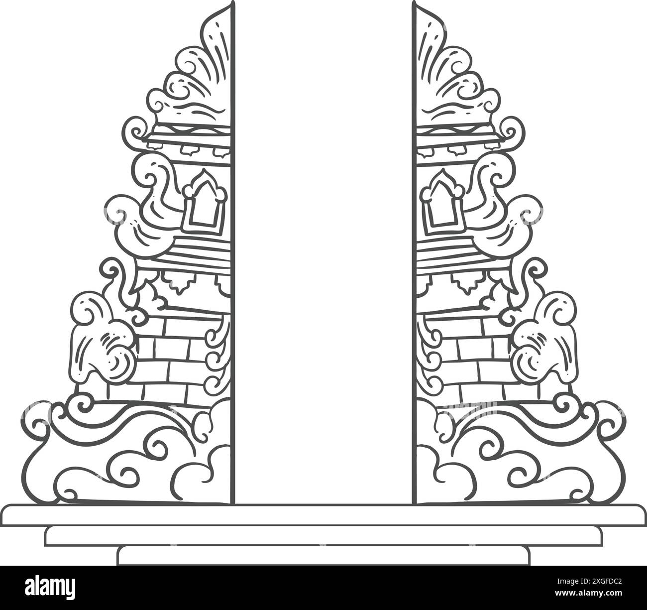 Illustrazione della porta Balinese o dell'edificio gapura Illustrazione Vettoriale