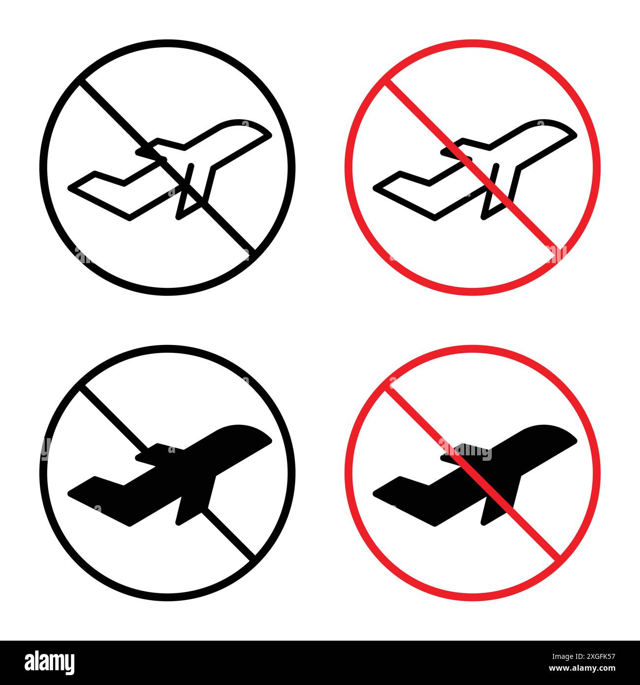 Collezione di set di logo vettoriali Dont fly sign per l'interfaccia utente dell'app Web Illustrazione Vettoriale