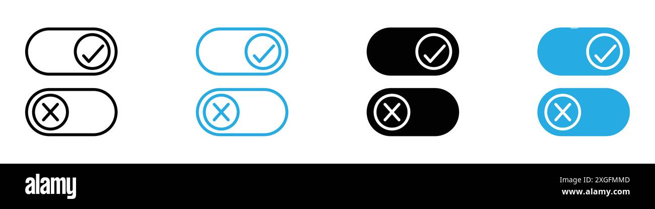 Collezione di set di logo vettoriali icone booleane per l'interfaccia utente dell'app Web Illustrazione Vettoriale