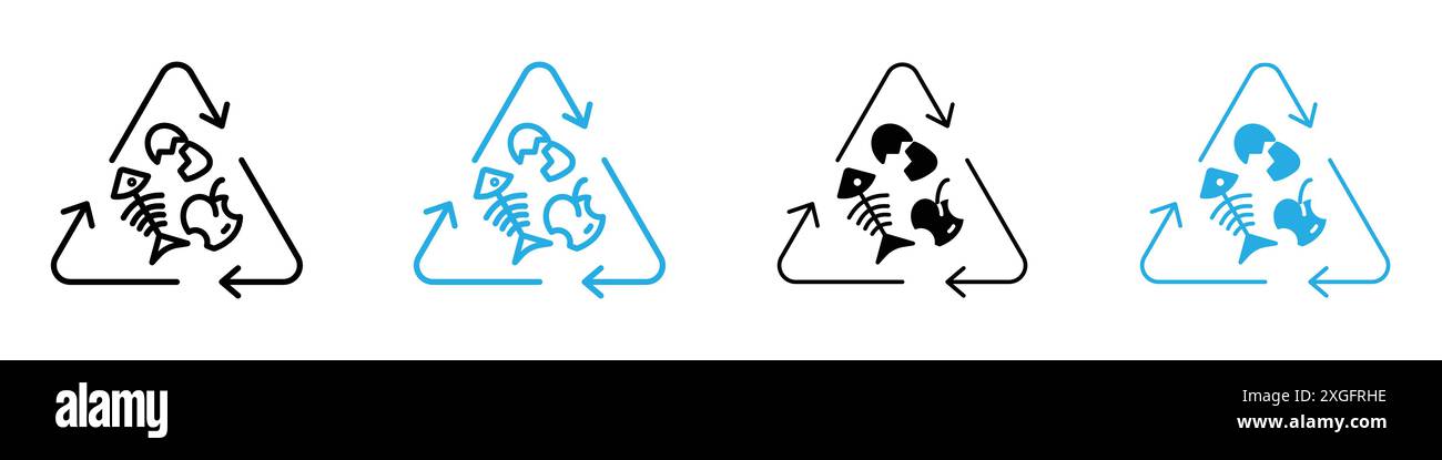 Raccolta del logo del vettore dell'icona dei rifiuti organici per l'interfaccia utente dell'app Web Illustrazione Vettoriale