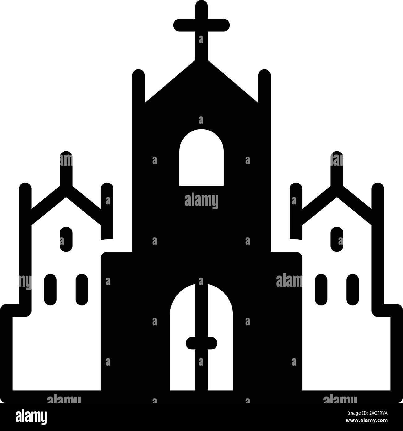 Icona per la cattedrale, cattolica Illustrazione Vettoriale