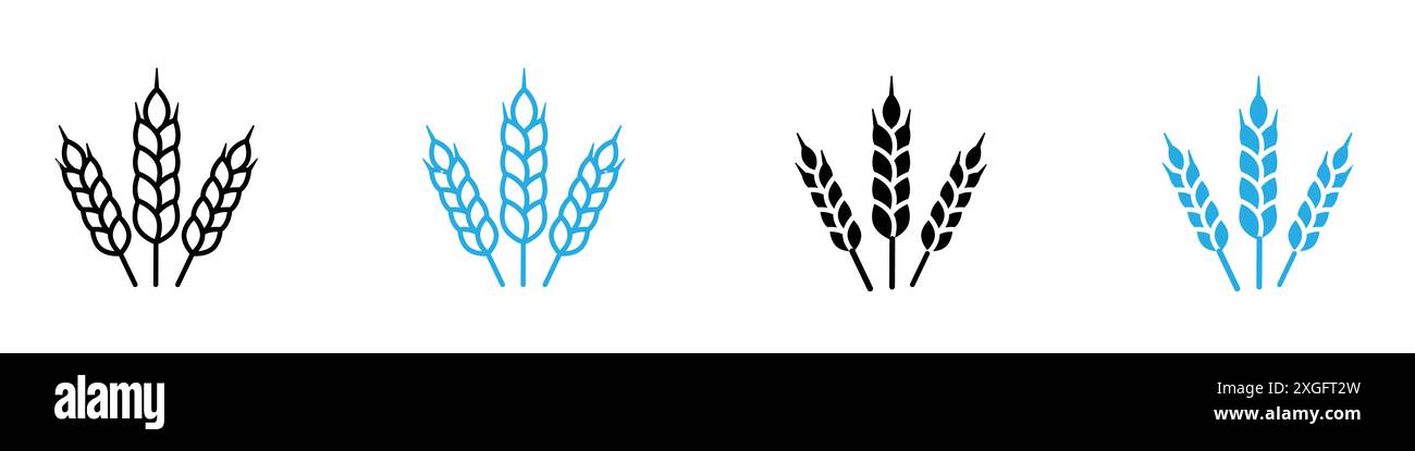 Collezione di set di logo vettoriale icona grano per l'interfaccia utente dell'app Web Illustrazione Vettoriale
