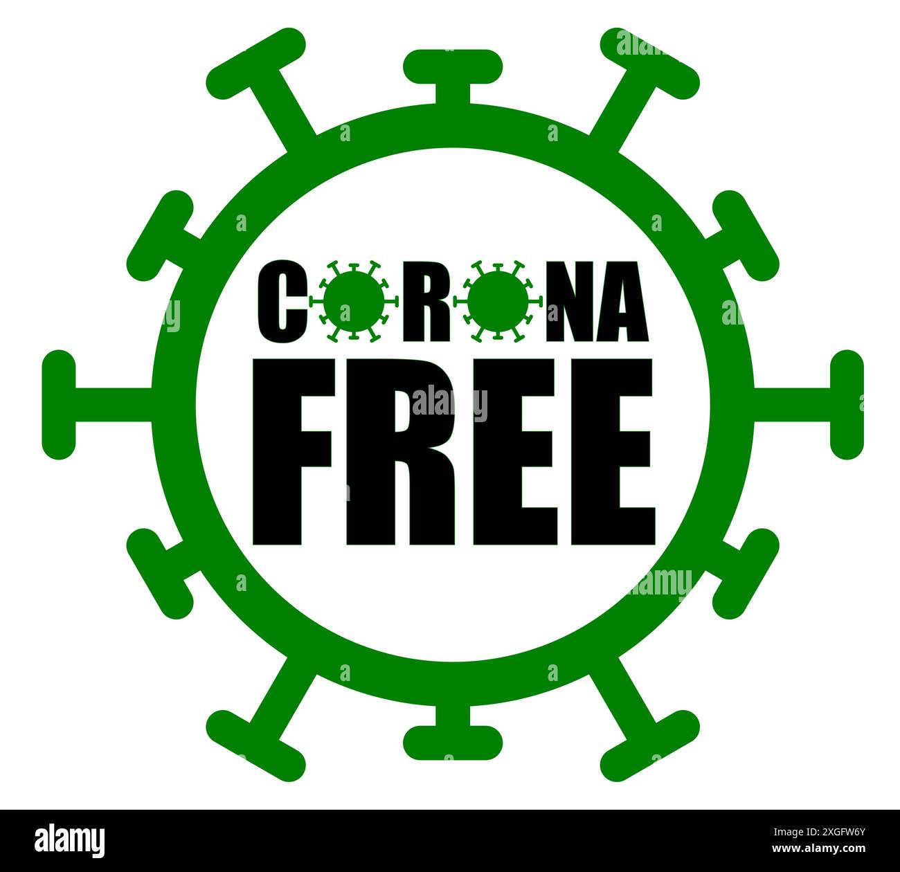 Un distintivo con testo LIBERO CORONA che indica un luogo in cui non vi è infezione da coronavirus ed è sicuro. I caratteri o sono stati sostituiti dall'imag Foto Stock Un distintivo con testo LIBERO CORONA che indica un luogo in cui non vi è infezione da coronavirus ed è sicuro. I caratteri o sono stati sostituiti dall'imag Foto Stock