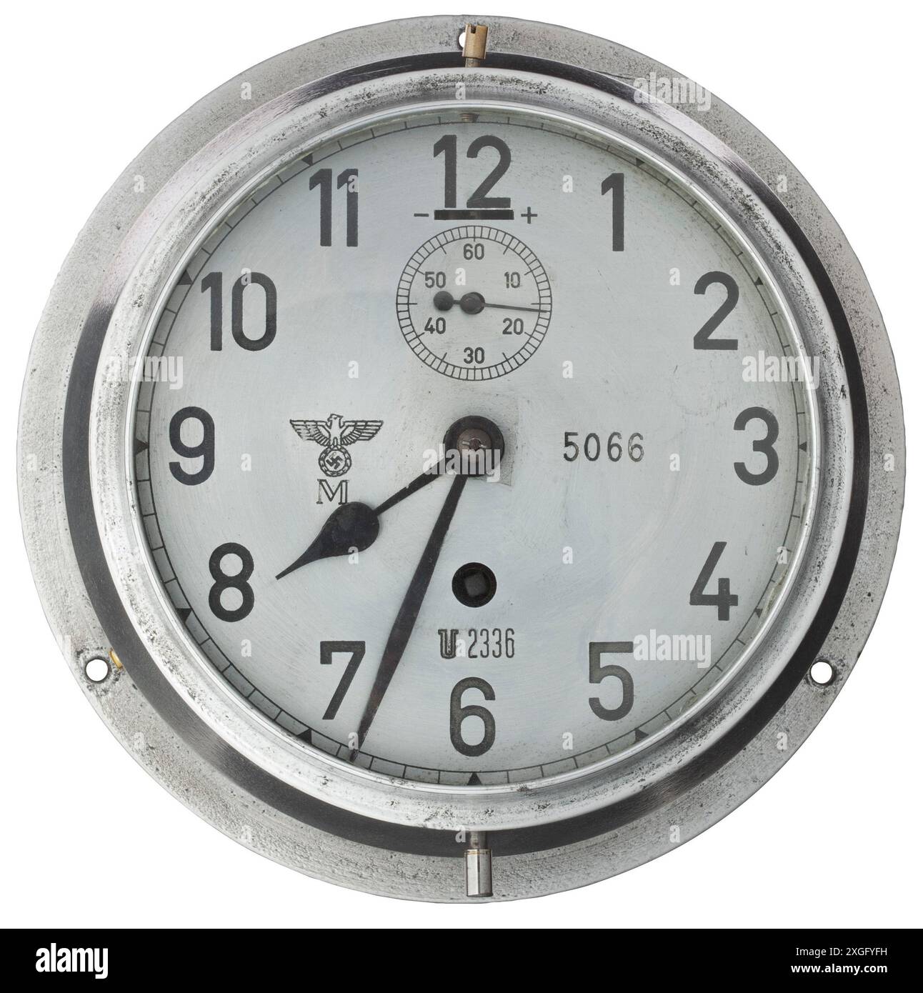 L'orologio di una nave dalla U 2336. Problema non magnetico, RILASCIATO DALLA PROPRIETÀ | SOLO PER USO EDITORIALE Foto Stock