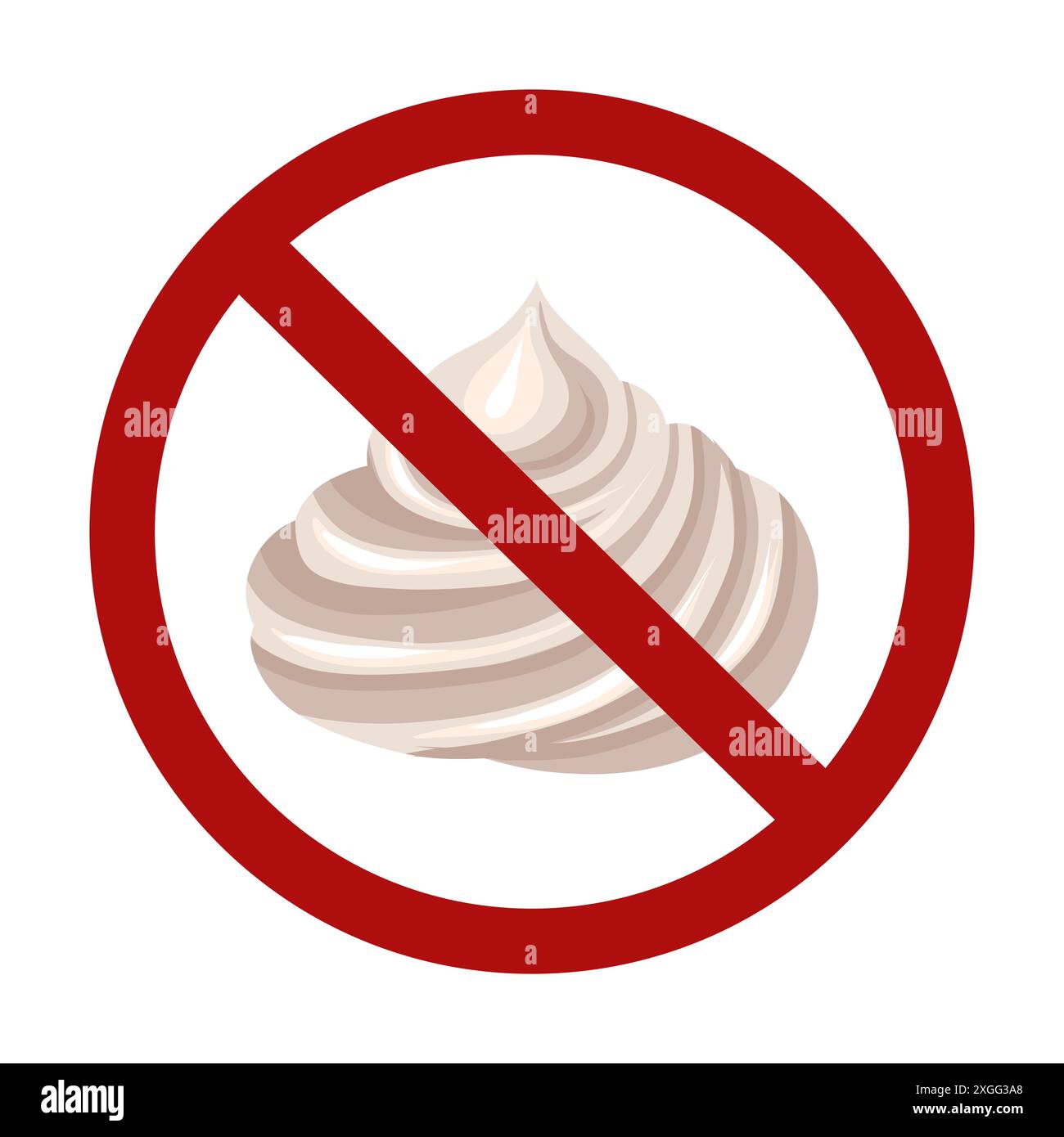 Meringa in un segno di divieto. Pericolo di allergia. I dolci sono proibiti. Cartello di divieto per menu e ricette Illustrazione Vettoriale Meringa in un segno di divieto. Pericolo di allergia. I dolci sono proibiti. Cartello di divieto per menu e ricette Illustrazione Vettoriale