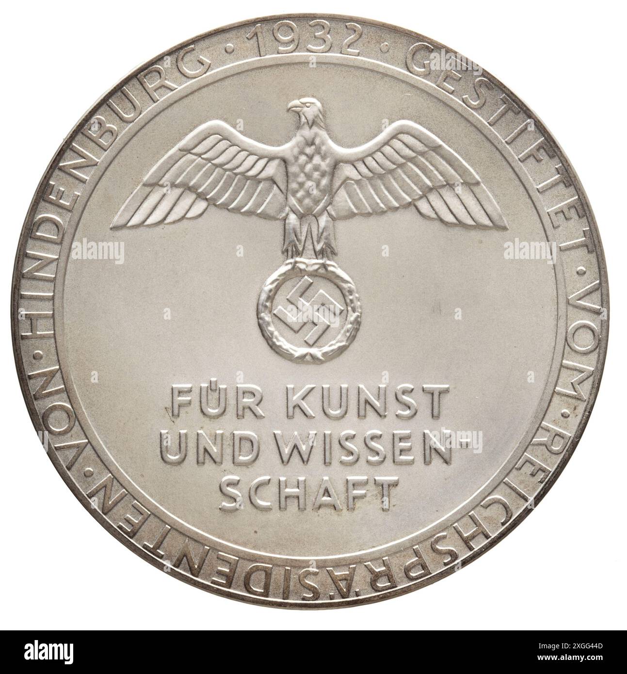 Lothar Heffter (1862 - 1962) - la Medaglia Goethe per l'Arte e la Scienza con il documento di premiazione secondo modello. SILVER, PUBBLICATO IN PROPRIETÀ | SOLO PER USO EDITORIALE Foto Stock