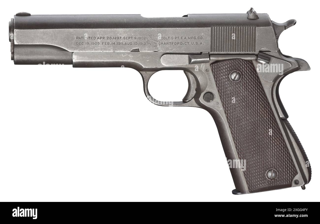Armi leggere, pistole, Colt Model 1911, calibro .45, RILASCIATO IN PROPRIETÀ | SOLO PER USO EDITORIALE Foto Stock