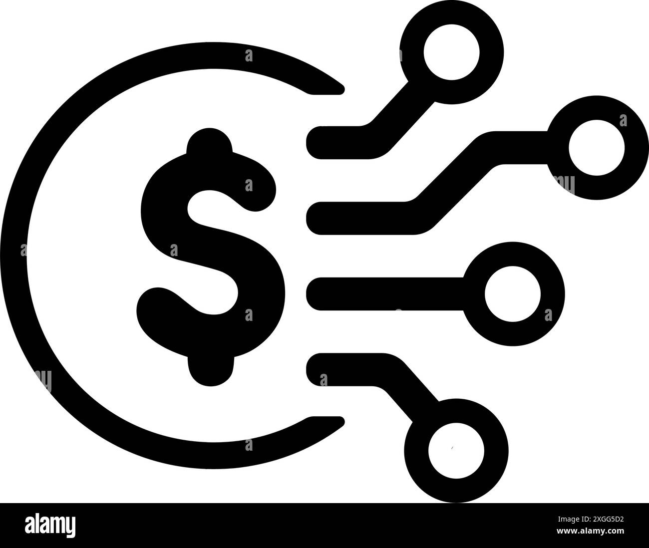 Illustrazione dell'icona del vettore della moneta elettronica ( moneta elettronica, pagamento digitale ) Illustrazione Vettoriale