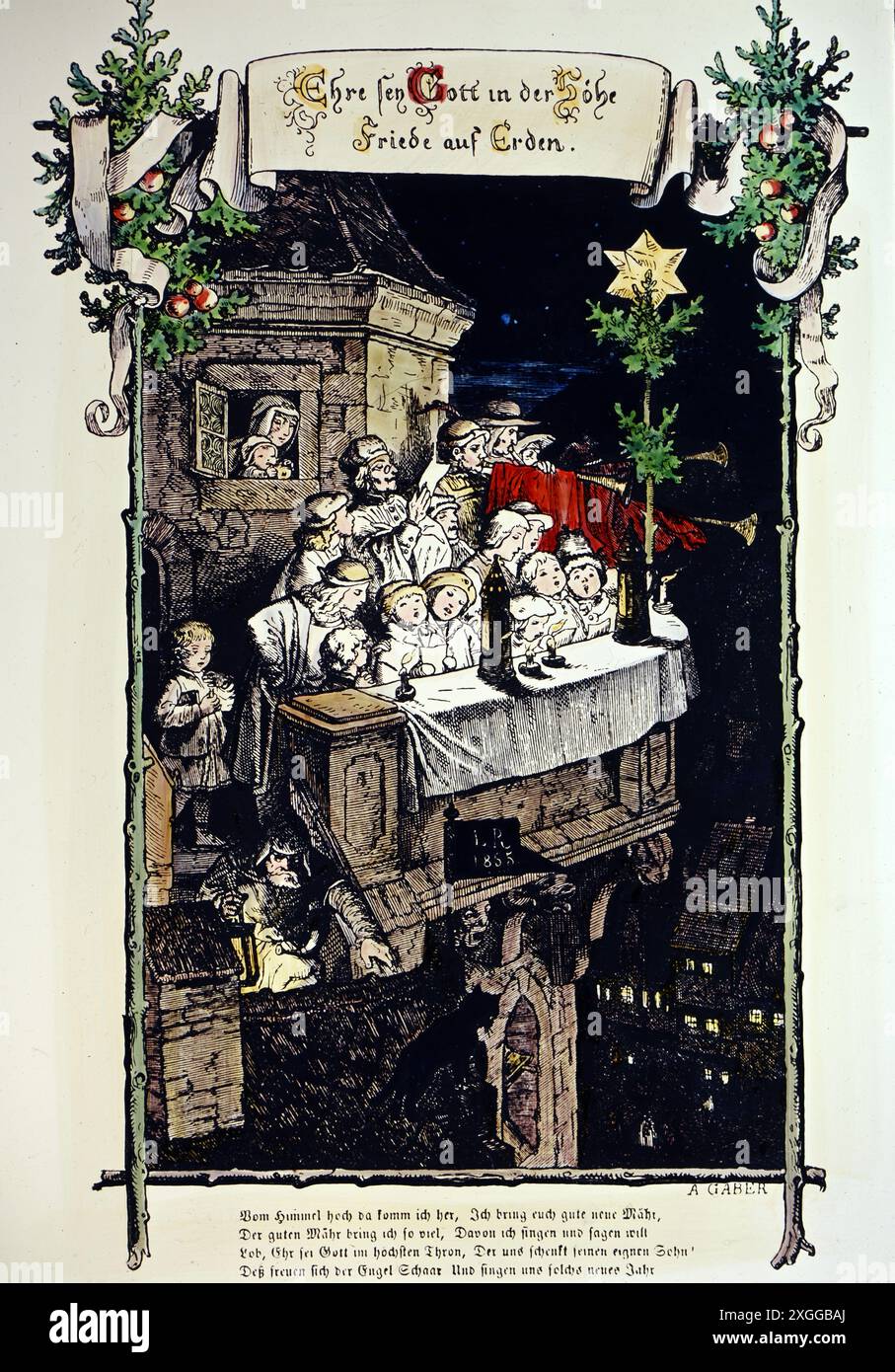 Natale, canto di canti natalizi, 'Ehre sei Gott in der Hoehe' (Gloria a Dio nella più alta), il COPYRIGHT DELL'ARTISTA NON DEVE ESSERE CANCELLATO Foto Stock
