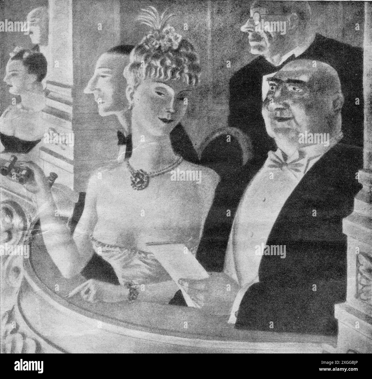 teatro/teatro, caricatura, "Entdeckung" (scoperta), IL COPYRIGHT DELL'ARTISTA NON DEVE ESSERE AUTORIZZATO | SOLO PER USO EDITORIALE Foto Stock