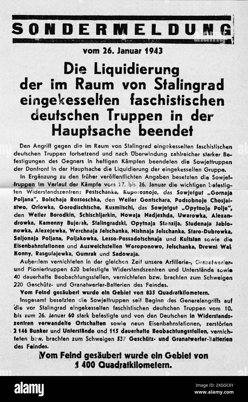 Seconda guerra mondiale / seconda guerra mondiale, Russia, Battaglia di Stalingrado, 23.8.1942 - 2,2.1943, propaganda, SOLO PER USO EDITORIALE Foto Stock