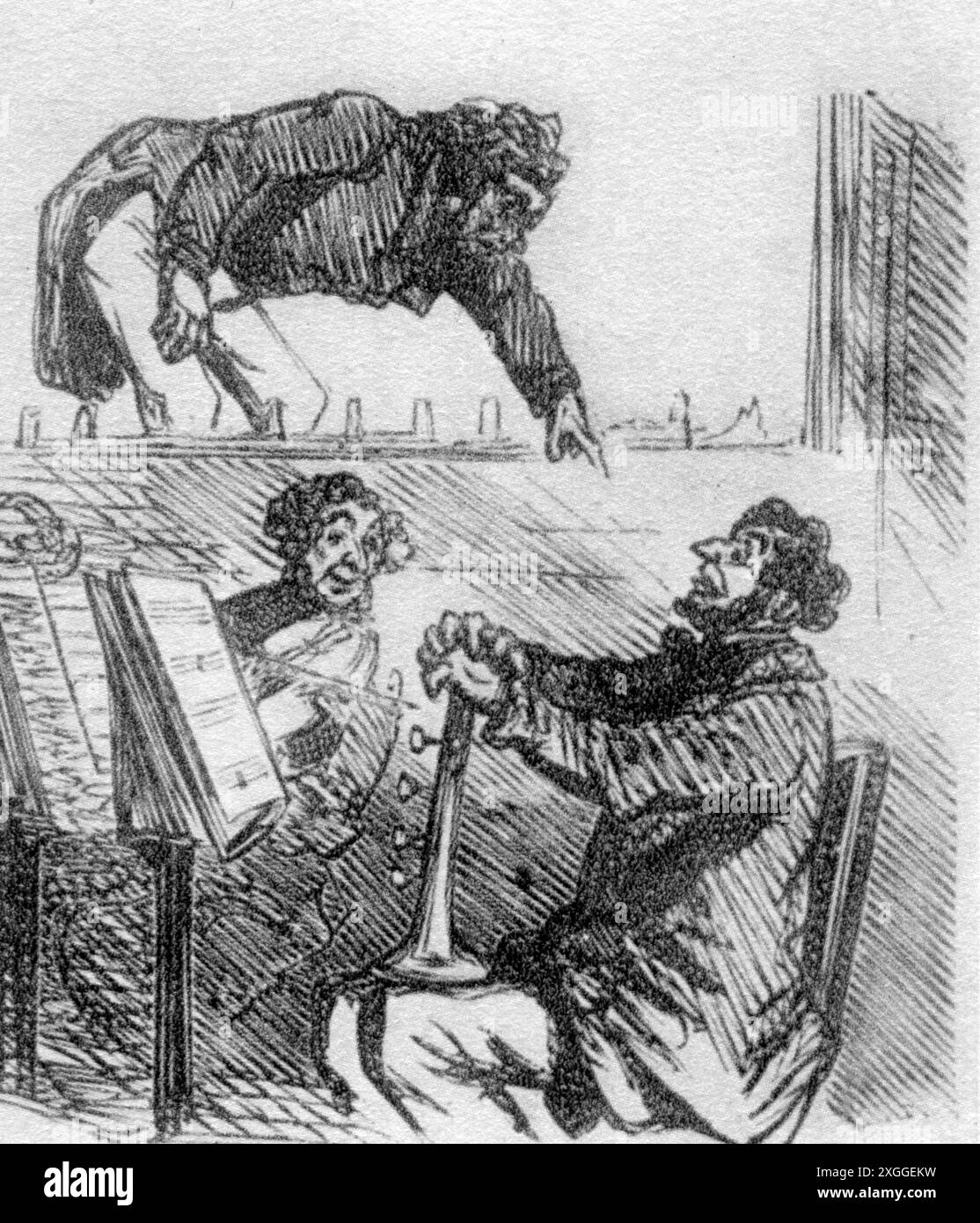 teatro/teatro, opera, 'Tannhaeuser', di Richard Wagner, prima parigina, caricatura, disegno, di Cham, il COPYRIGHT DELL'ARTISTA NON DEVE ESSERE CANCELLATO Foto Stock