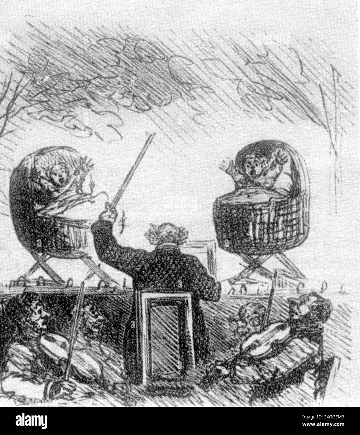 teatro/teatro, opera, 'Tannhaeuser', di Richard Wagner, prima parigina, caricatura, disegno, di Cham, il COPYRIGHT DELL'ARTISTA NON DEVE ESSERE CANCELLATO Foto Stock