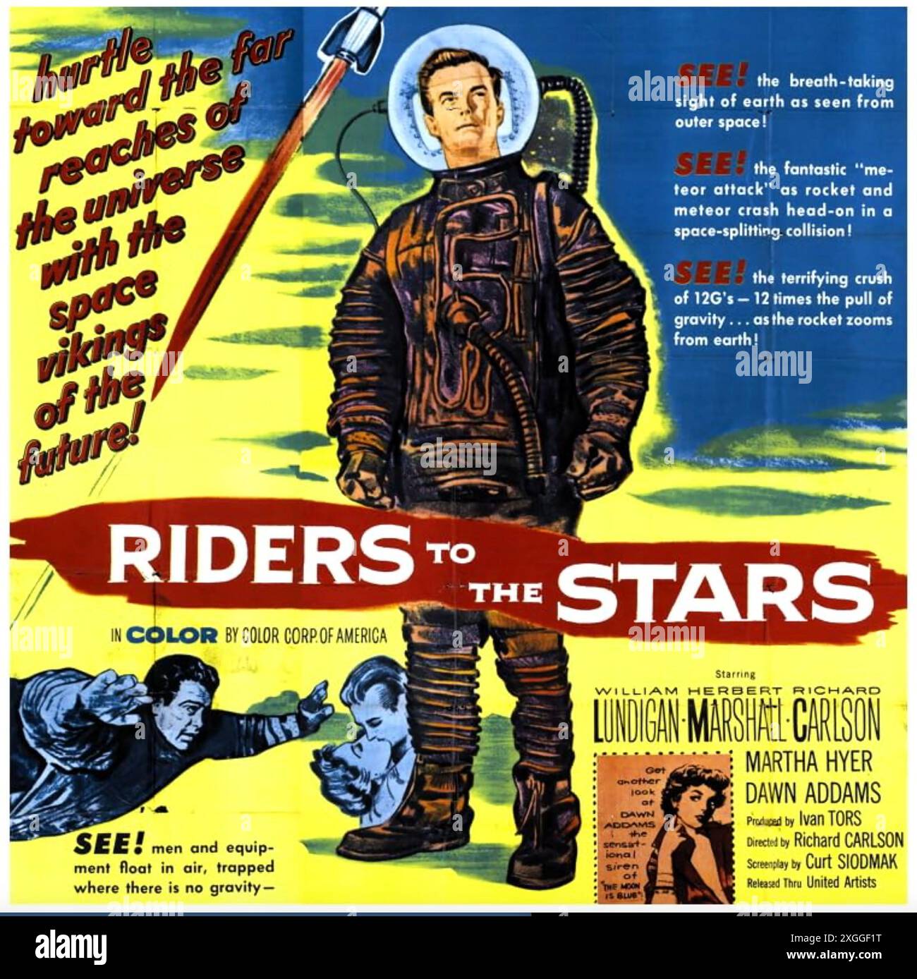 RIDERS TO THE STARS 1954 film scifi di United Artists con William Lundigan Foto Stock