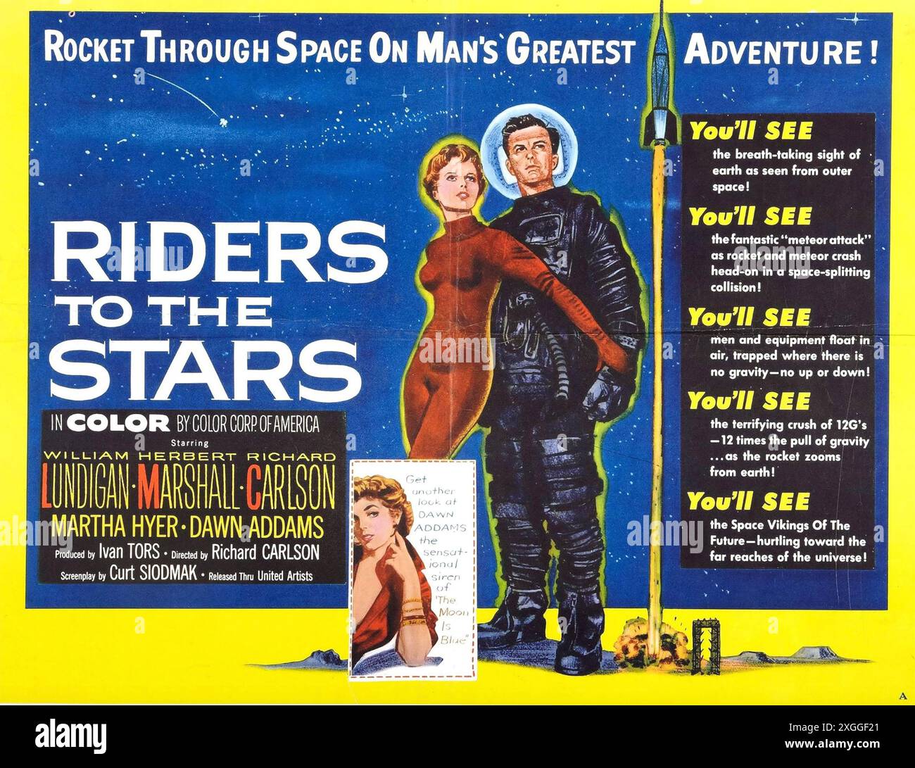 RIDERS TO THE STARS 1954 film scifi di United Artists con William Lundigan Foto Stock