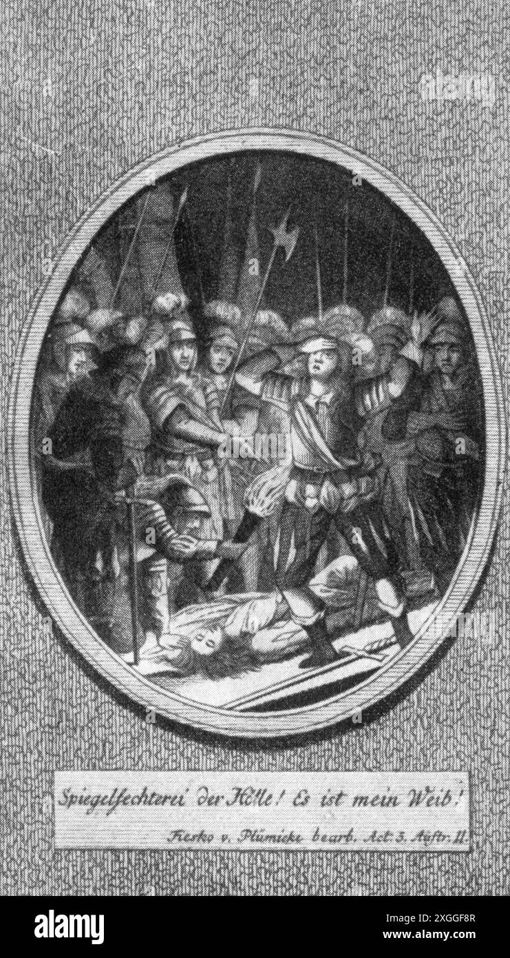Teatro/teatro, spettacolo, 'Fiesco', di Friedrich Schiller (1759 - 1805), quinto atto, dodicesimo scena, IL COPYRIGHT DELL'ARTISTA NON DEVE ESSERE CANCELLATO Foto Stock Teatro/teatro, spettacolo, 'Fiesco', di Friedrich Schiller (1759 - 1805), quinto atto, dodicesimo scena, IL COPYRIGHT DELL'ARTISTA NON DEVE ESSERE CANCELLATO Foto Stock