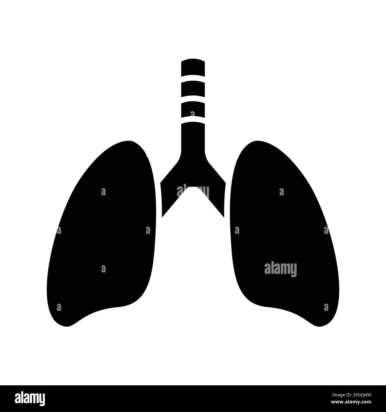 modello di disegno vettoriale dell'icona dei polmoni su sfondo bianco Illustrazione Vettoriale