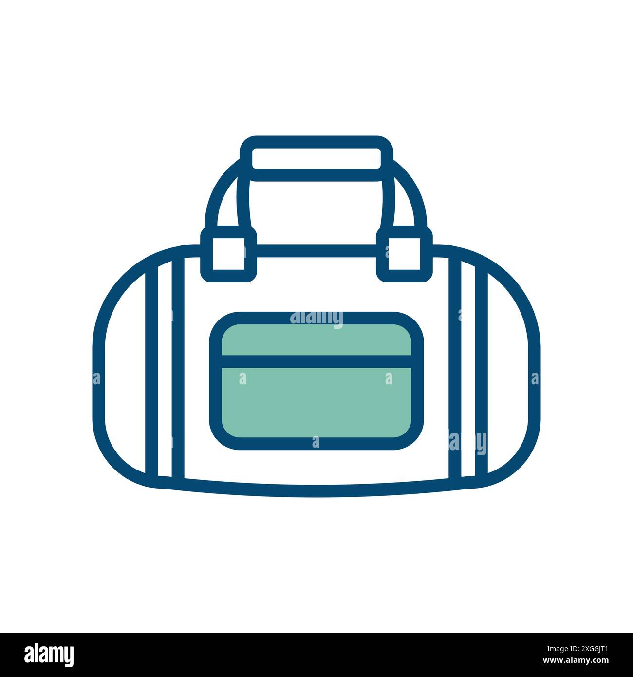modello vettoriale icona borsa sportiva su sfondo bianco Illustrazione Vettoriale