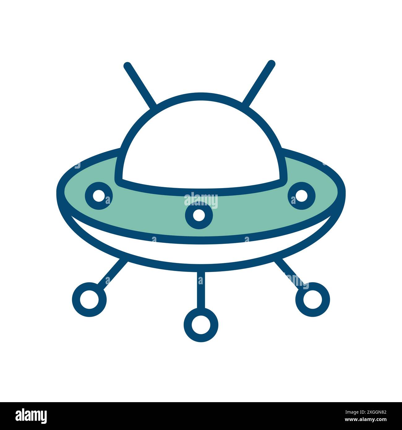 modello di disegno vettoriale dell'icona ufo su sfondo bianco Illustrazione Vettoriale