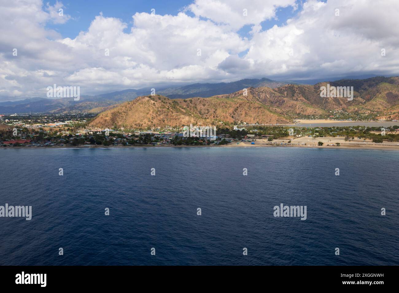 Vista aerea di parte di Dili, Timor Est Foto Stock