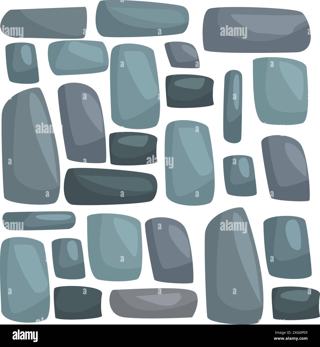 Struttura senza cuciture di pavimentazione in ciottoli che forma la superficie stradale per la costruzione di un castello medievale o di una fortezza Illustrazione Vettoriale