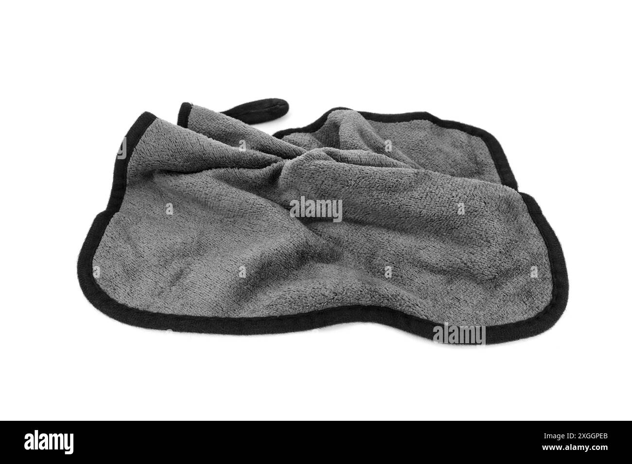 Panno per pulizia in microfibra isolato su sfondo bianco Foto Stock