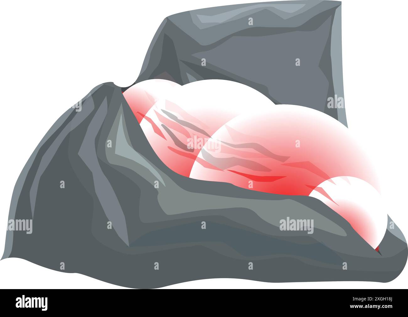 Illustrazione a cartoni animati di un vulcano che erutta con lava fusa che scorre lungo il lato Illustrazione Vettoriale