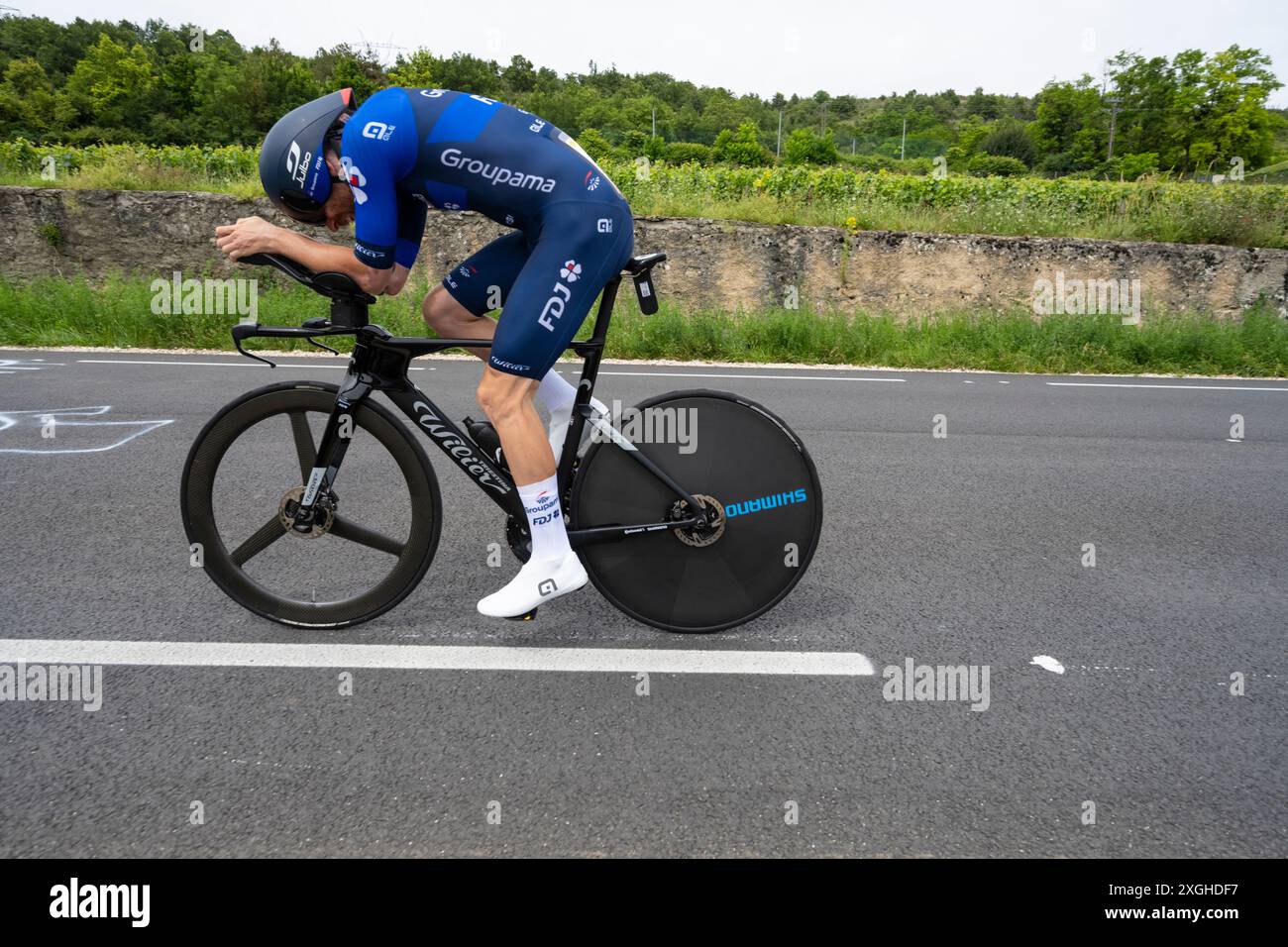 Quentin Pacher, Groupama-FDJ, 2024 Tour de france tappa 7 orario da Nuits-Saint-Georges a Gevrey-Chambertin, Borgogna, Francia. Foto Stock