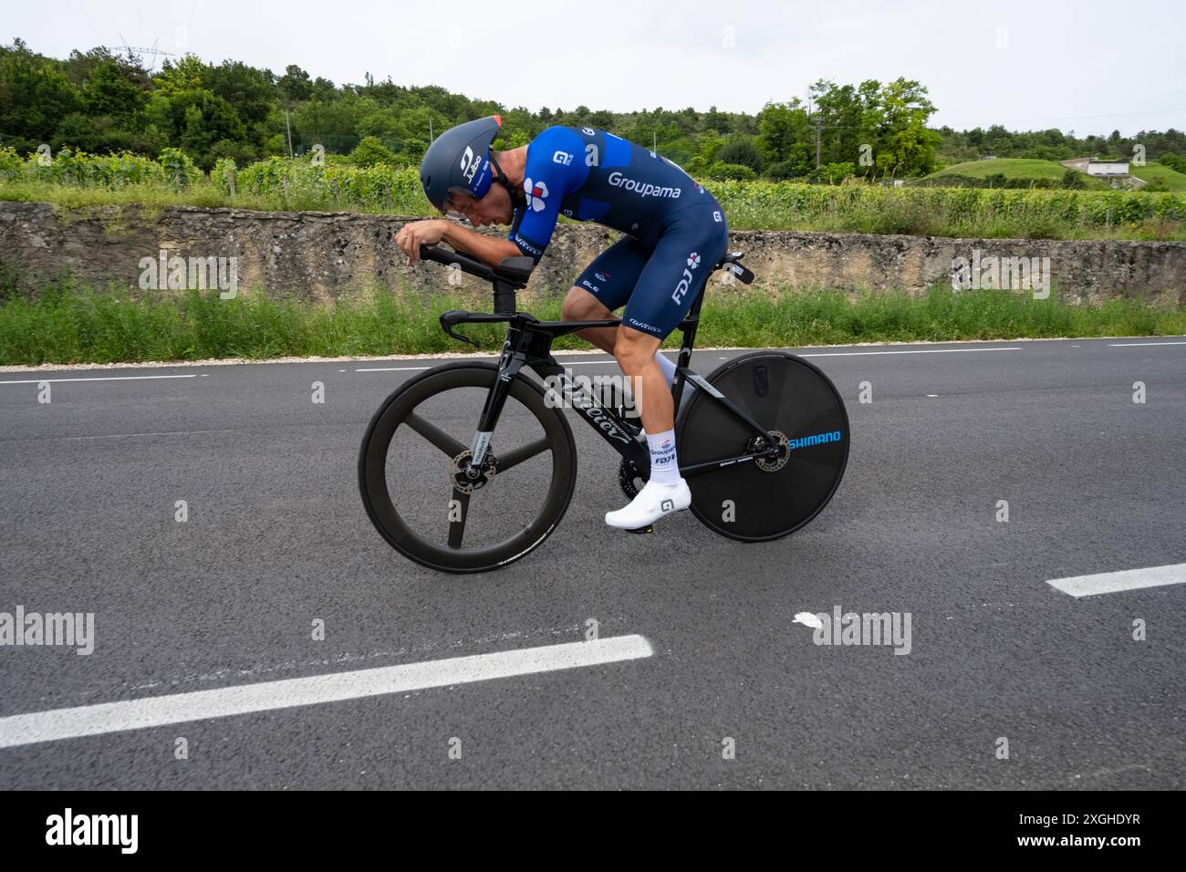 Valentin Madouas, Groupama-FDJ, 2024 Tour de france tappa 7 orario da Nuits-Saint-Georges a Gevrey-Chambertin, Borgogna, Francia. Foto Stock