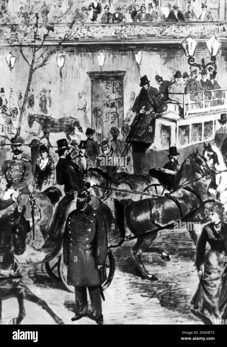 Trasporto / trasporto, pullman, omnibus, autobus a cavallo a Berlino, fine XIX secolo, DIRITTI AGGIUNTIVI-CLEARANCE-INFO-NOT-AVAILABLE Foto Stock