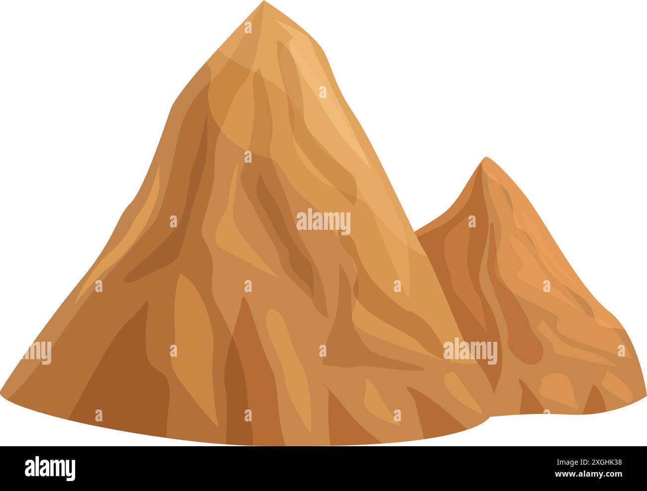 Due grandi montagne si trovano nel deserto con un cielo limpido Illustrazione Vettoriale