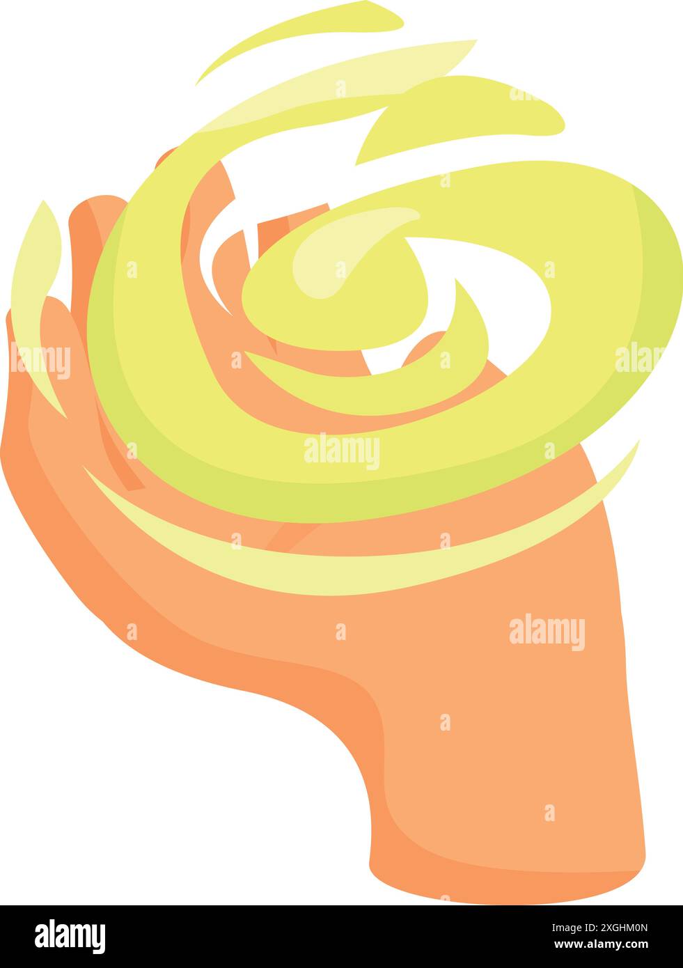Mago che evoca la palla energetica con fumo verde vorticoso Illustrazione Vettoriale