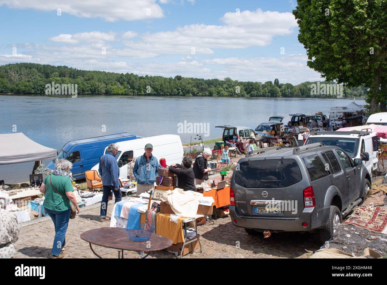 Marché aux Puces, mercato delle pulci, Montsoreau Foto Stock