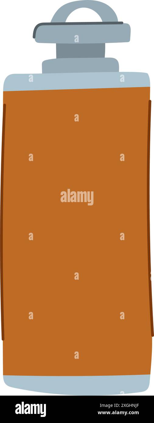 illustrazione vettoriale cartone animato con alcool per matracci di metallo Illustrazione Vettoriale