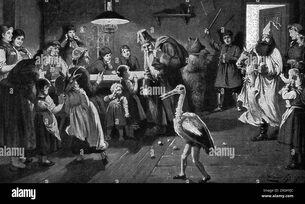 Christmas, Babbo Natale / San Nicola, Babbo Natale in Pomerania, adattato da sketch di F. Iwan, IL COPYRIGHT DELL'ARTISTA NON DEVE ESSERE CANCELLATO Foto Stock