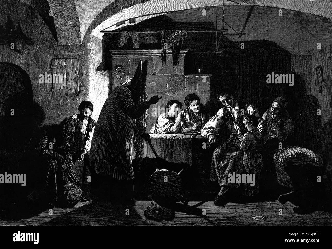 Natale, Babbo Natale / San Nicola, San Nicola e il Servo Rupert, IL COPYRIGHT DELL'ARTISTA NON DEVE ESSERE CANCELLATO Foto Stock