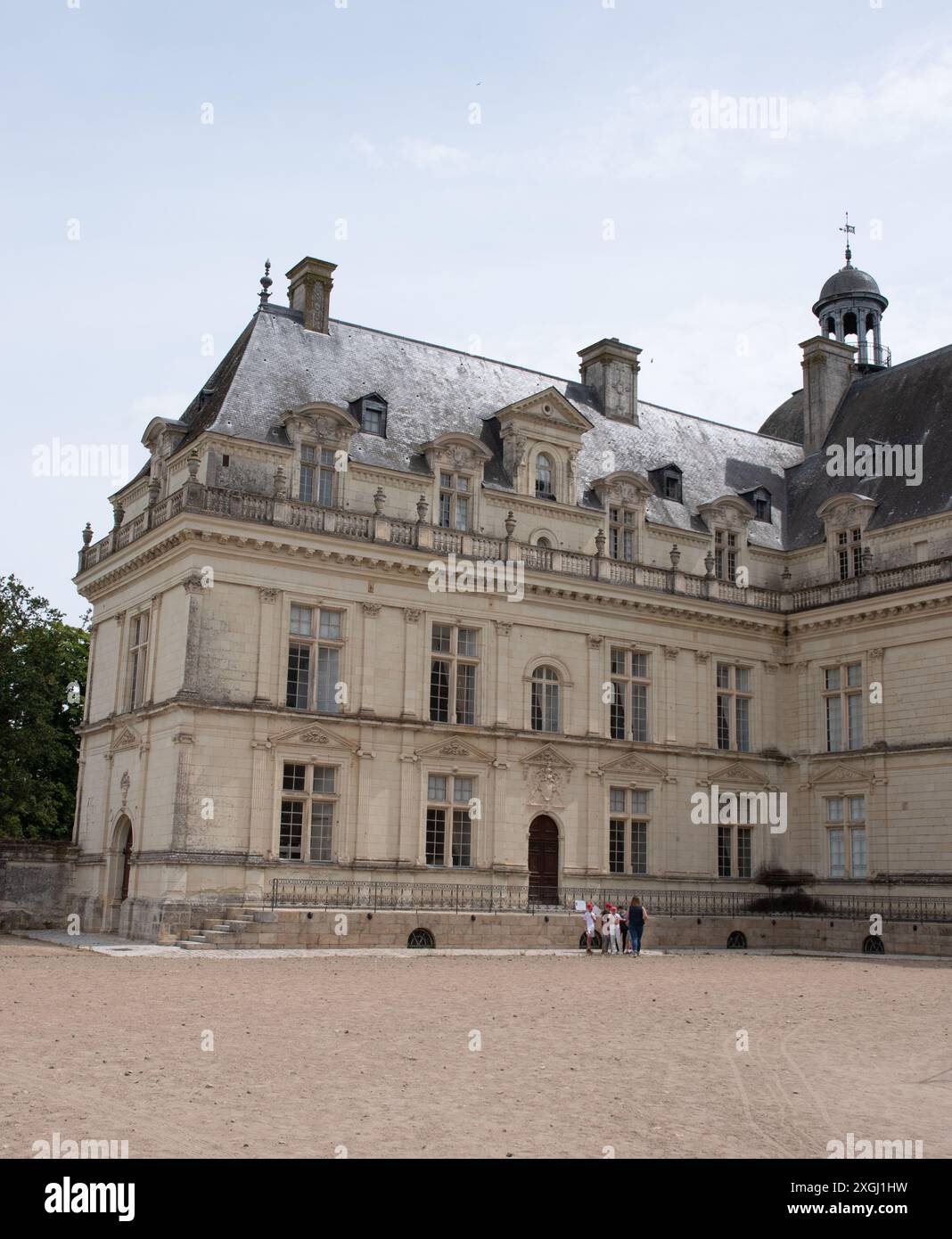 Ala Château de Serrant con cortile interno Foto Stock