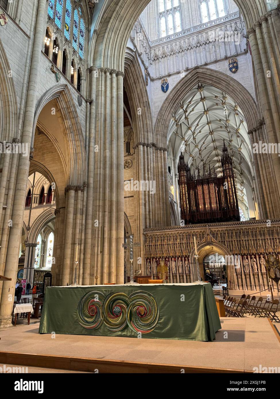 Vista interna della York Minster. Foto Stock