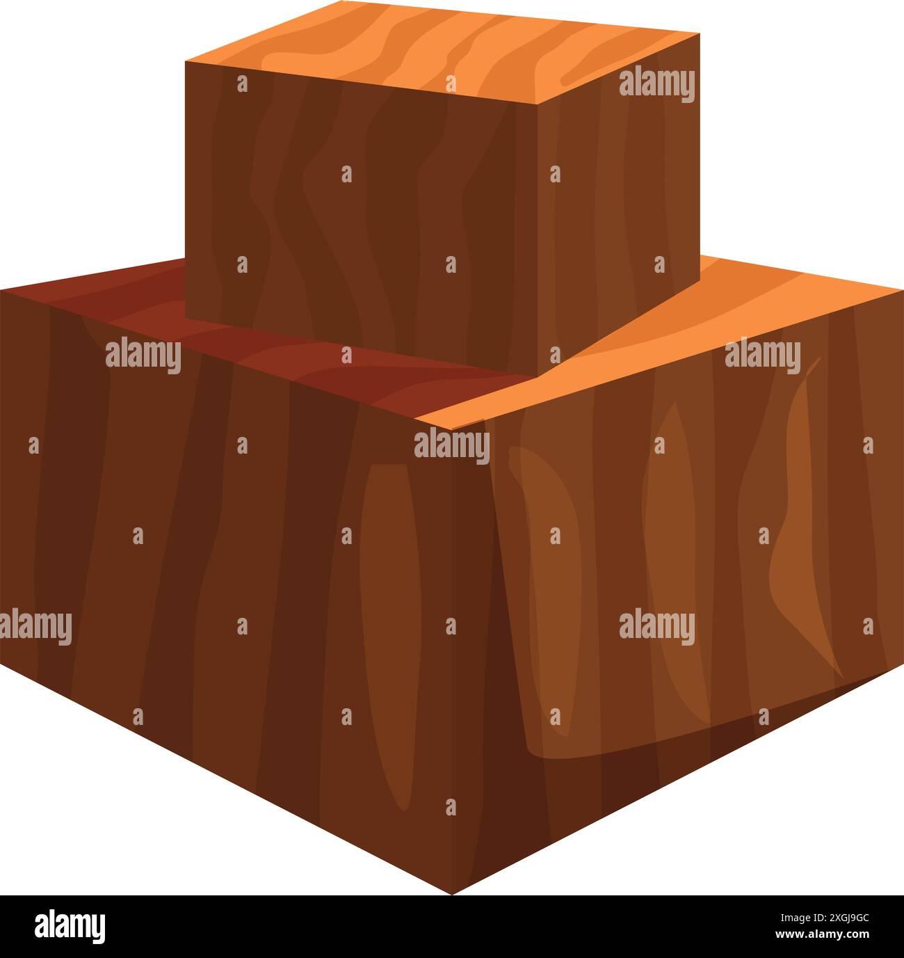 Due cubetti di legno che formano un podio, perfetti per mostrare i prodotti Illustrazione Vettoriale
