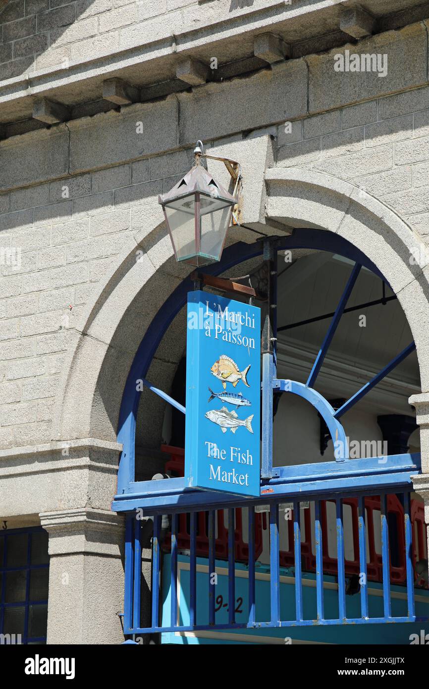 Mercato del pesce di Saint Helier Foto Stock