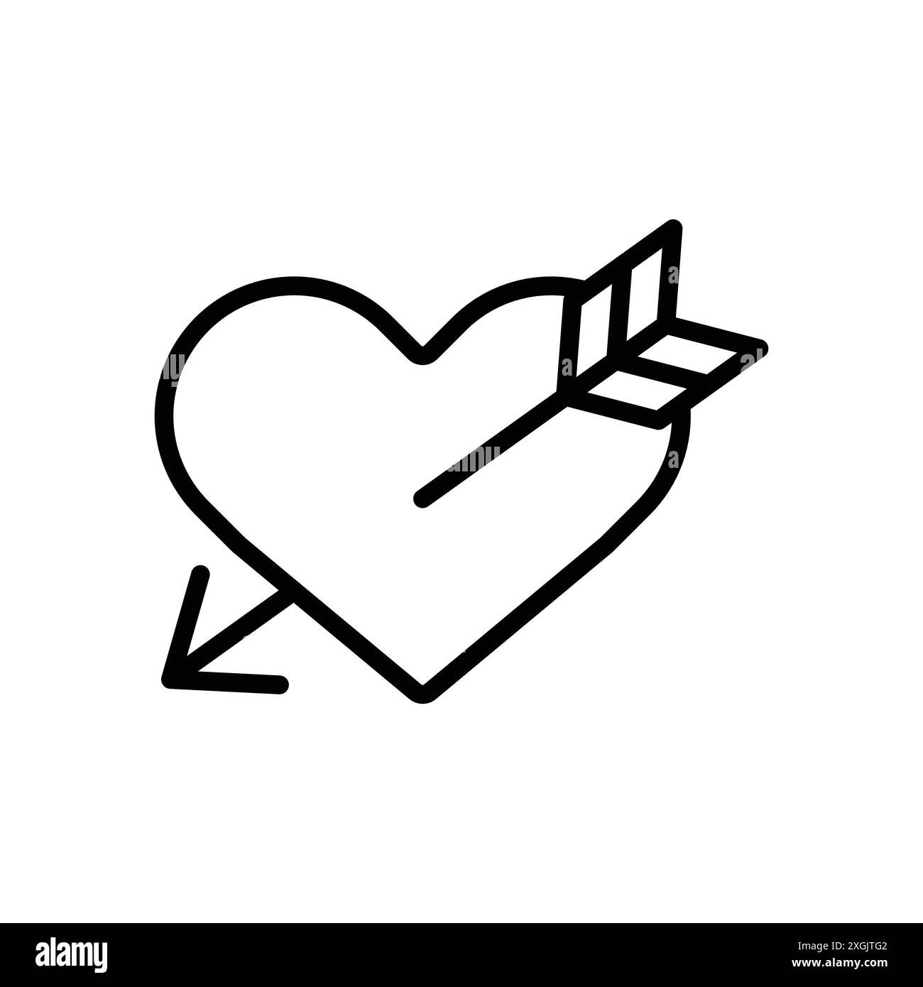 Collezione di logo vettoriali di icone di cuore e freccia Amour per l'interfaccia utente dell'app Web Illustrazione Vettoriale