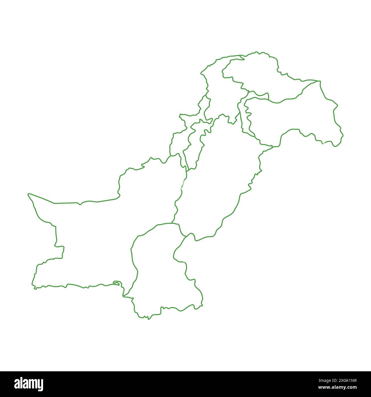 Geografia icona del vettore della mappa pakistana. Mappa del Pakistan. Mappa dettagliata del Pakistan Illustrazione Vettoriale